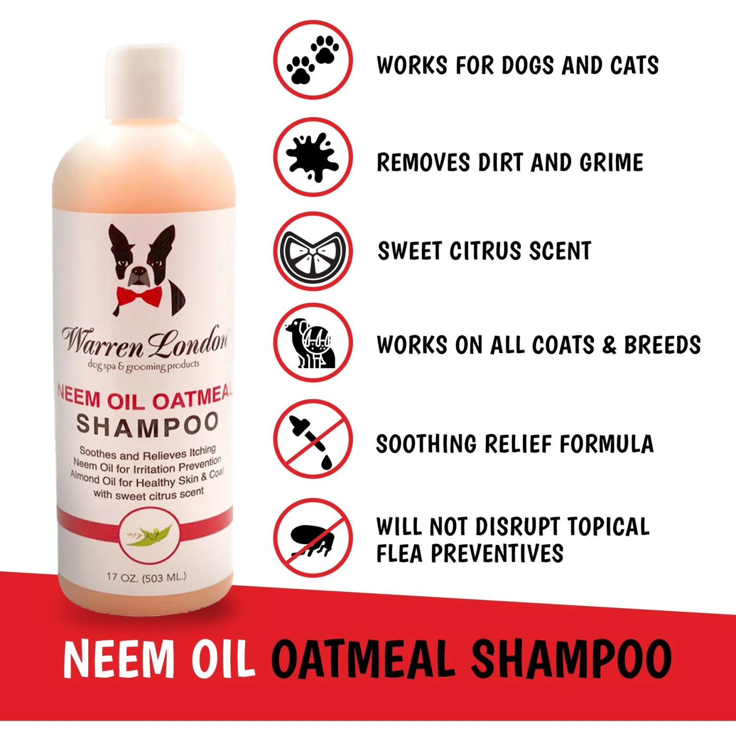 Warren London Neem Oil Flea & Tick Itch Relieving Dog Shampoo 2 Warren London Neem Oil Flea & Tick Itch Relieving Dog Shampoo - Image 2