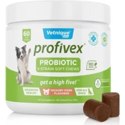 Vetnique Labs Profivex Dog Probiotic Supplement Digestive Health Probiotic, Prebiotic & Fiber Diarrhea Soft Chew Dog Supplement
