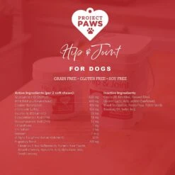 Project Paws Original Grain-Free Hip & Joint Dog Supplement Chews 13 Project Paws Original Grain-Free Hip & Joint Dog Supplement Chews -Pet Wellness 186830 PT5. AC SS1800 V1564428454