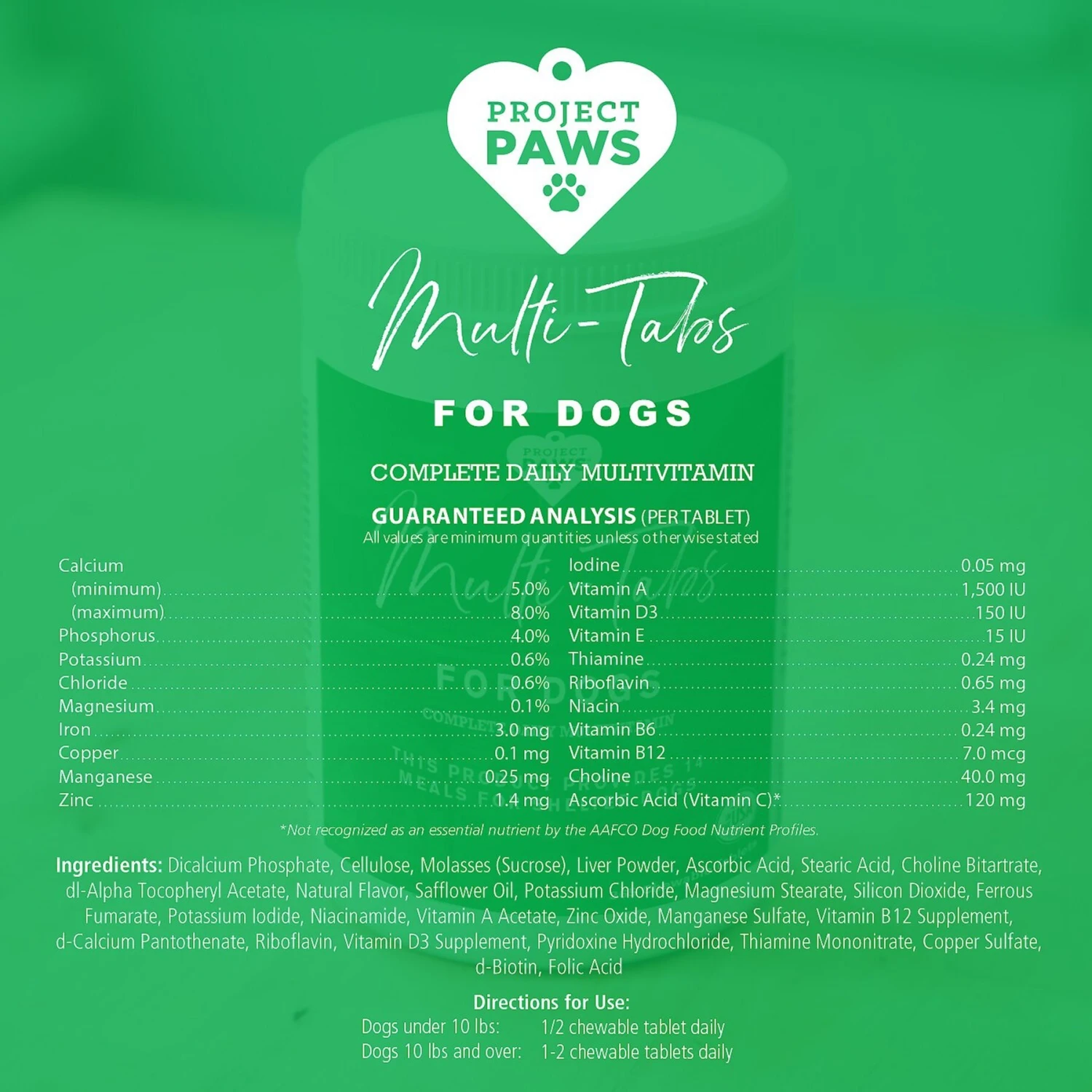 Project Paws Advanced Multi-Vitamin & Mineral Chewable Dog Supplements 6 Project Paws Advanced Multi-Vitamin & Mineral Chewable Dog Supplements - Image 6