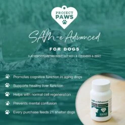 Project Paws SAM-e Advanced Liver Support Dog Supplement -Pet Wellness 186849 PT3. AC SS1800 V1564428768