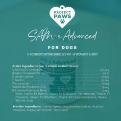 Project Paws SAM-e Advanced Liver Support Dog Supplement -Pet Wellness 186849 PT5. AC SS1800 V1564428842