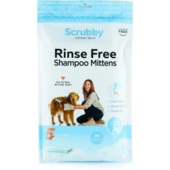Scrubby Instant Bath Rinse Free Dog Shampoo Mittens