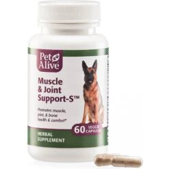 PetAlive Muscle & Joint Support-S Dog & Cat Supplement, 60 Count