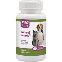 PetAlive Natural Moves Bowel Health Dog & Cat Supplement, 60 Count