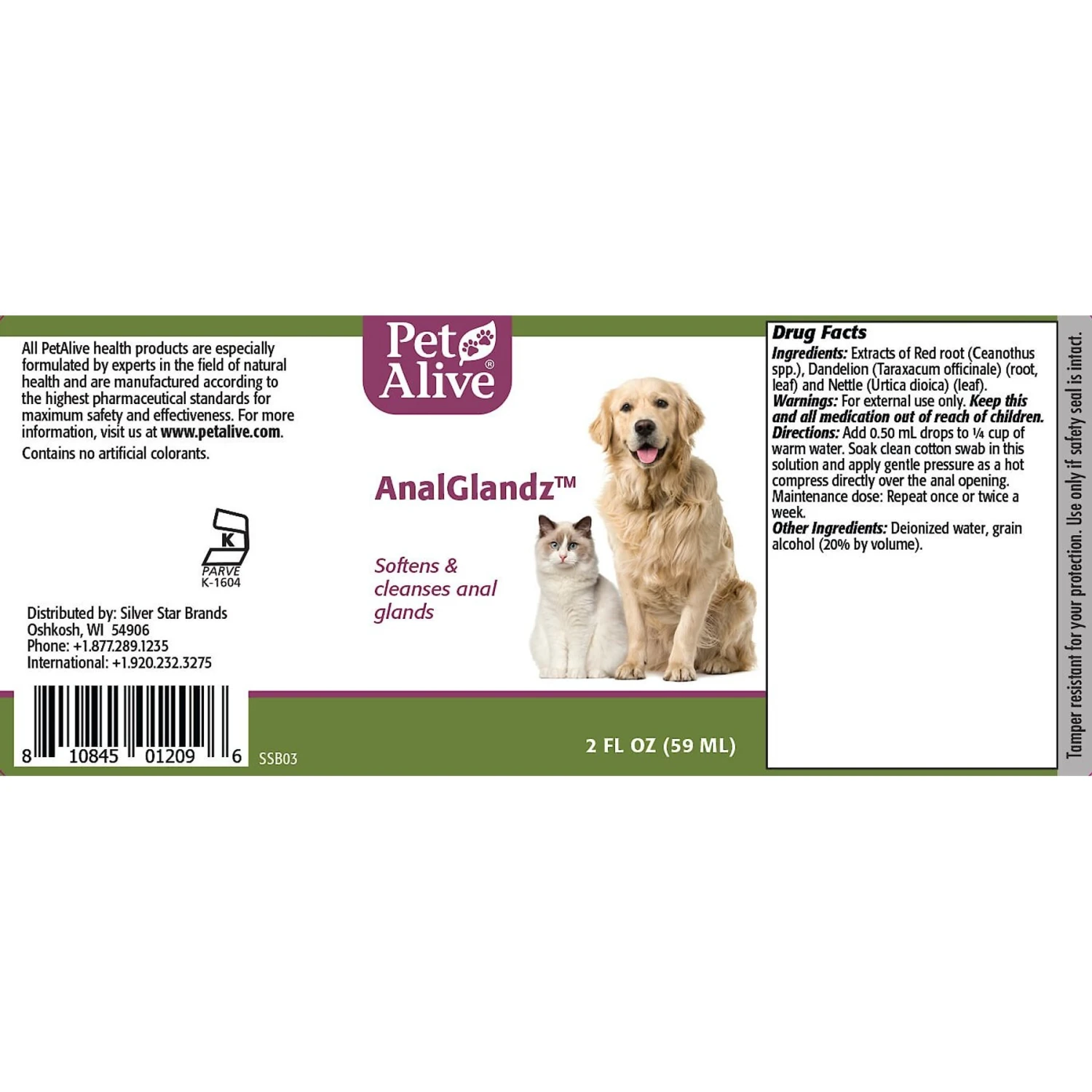 PetAlive AnalGlandz Anal Gland Health Dog & Cat Supplement, 2-oz Bottle 2 PetAlive AnalGlandz Anal Gland Health Dog & Cat Supplement, 2-oz Bottle - Image 2
