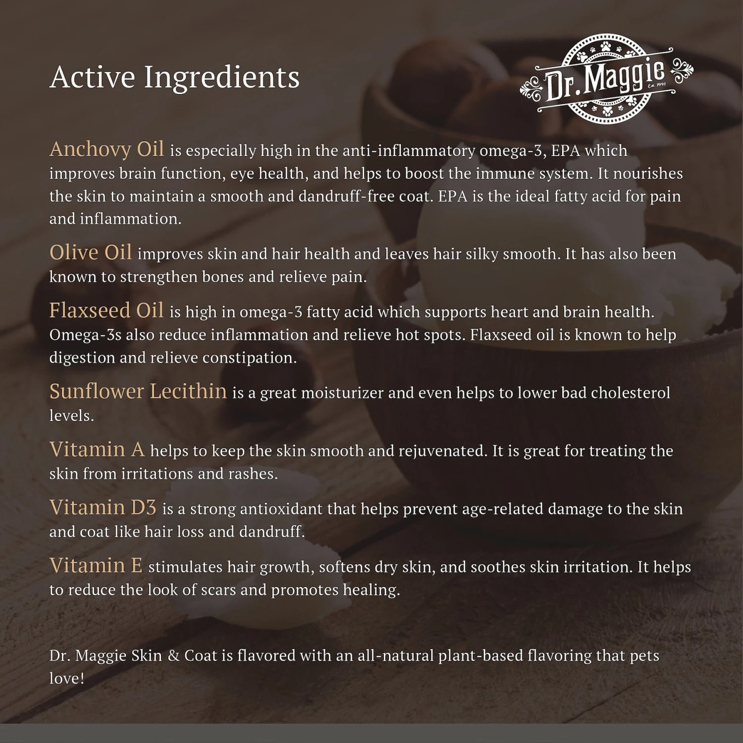 Dr. Maggie Skin & Coat Pet Supplement 2 Dr. Maggie Skin & Coat Pet Supplement - Image 2