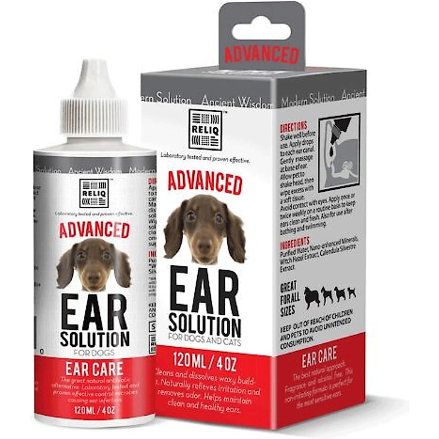 RELIQ Advanced Dog & Cat Ear Solution, 4-oz Bottle 1 RELIQ Advanced Dog & Cat Ear Solution, 4-oz Bottle