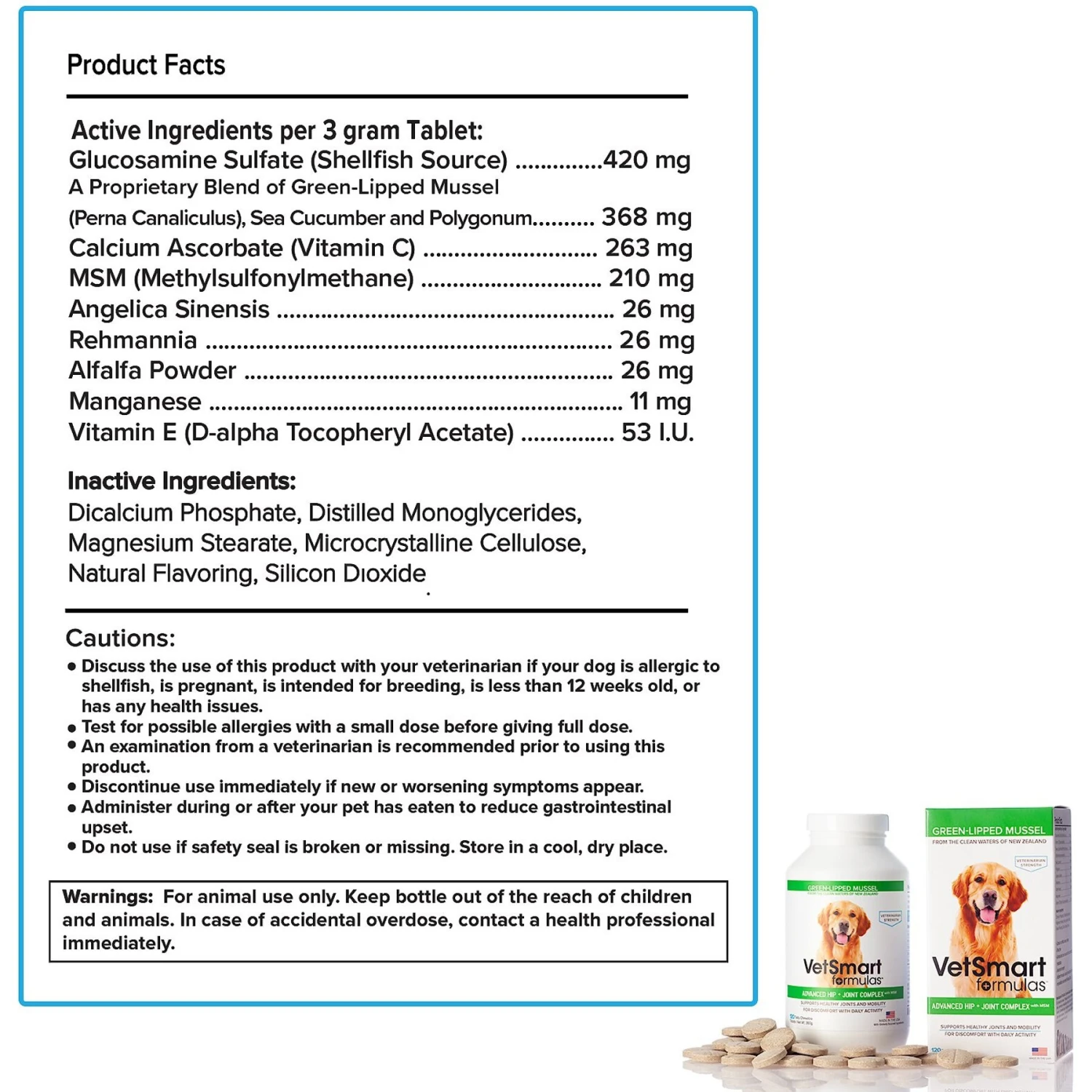 VetSmart Formulas Advanced Chewable Tablet Joint Supplement For Dogs 4 VetSmart Formulas Advanced Chewable Tablet Joint Supplement For Dogs - Image 4