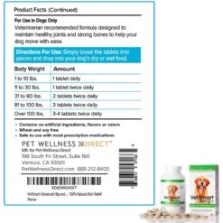 VetSmart Formulas Advanced Chewable Tablet Joint Supplement For Dogs 12 VetSmart Formulas Advanced Chewable Tablet Joint Supplement For Dogs -Pet Wellness 193692 PT4. AC SS1800 V1652829404