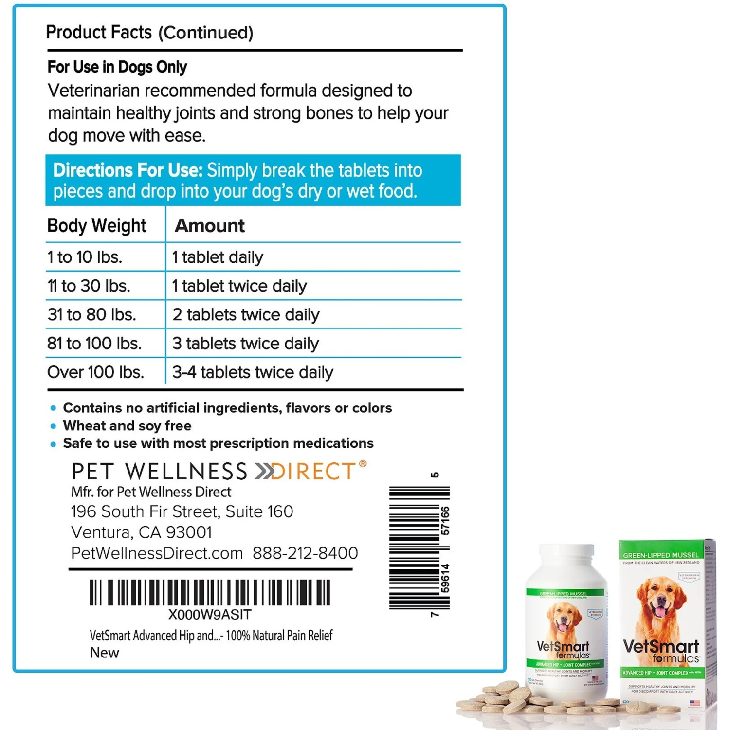 VetSmart Formulas Advanced Chewable Tablet Joint Supplement For Dogs 5 VetSmart Formulas Advanced Chewable Tablet Joint Supplement For Dogs - Image 5