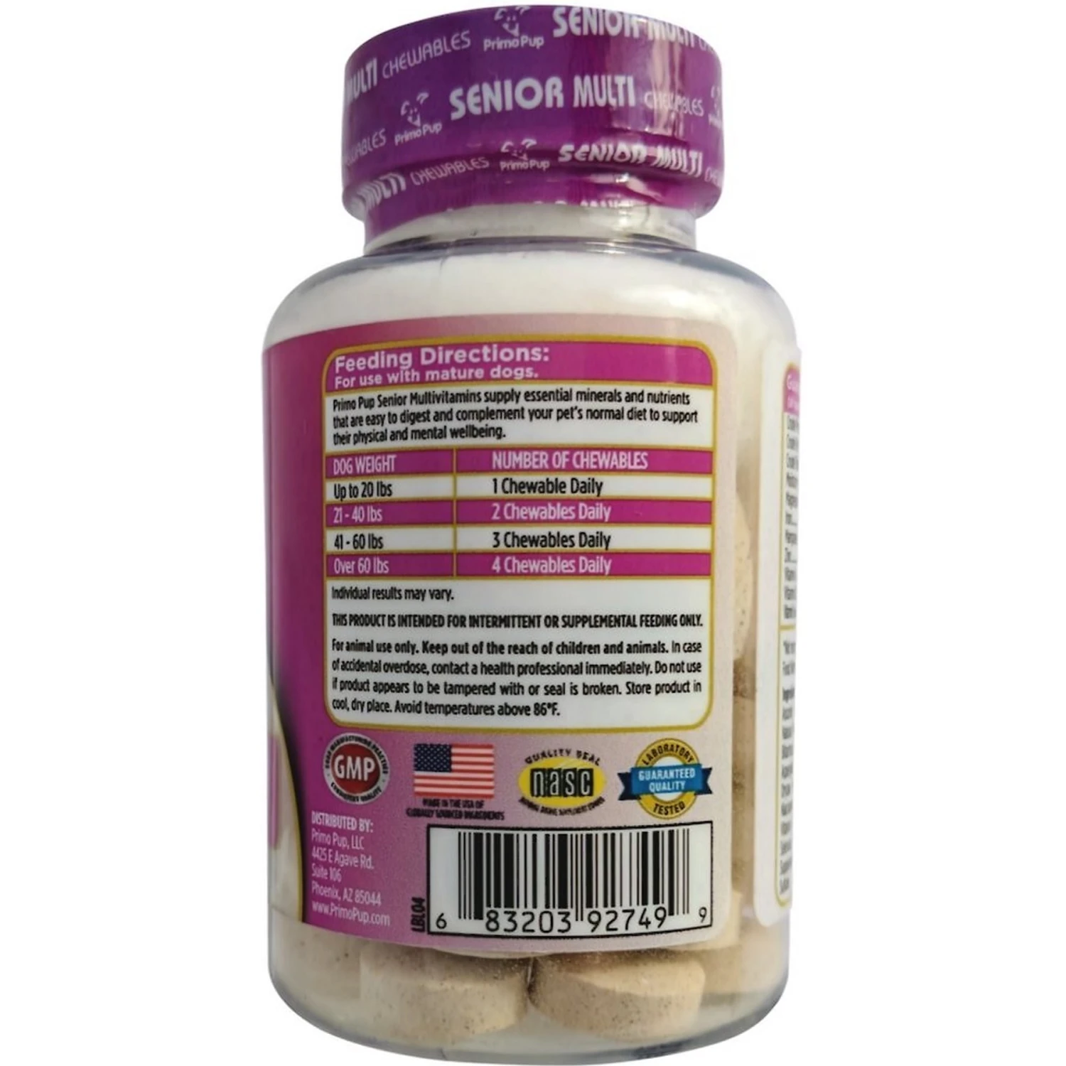 Primo Pup Vet Health Senior Multivitamin Dog Supplement, 30 Count 3 Primo Pup Vet Health Senior Multivitamin Dog Supplement, 30 Count - Image 3