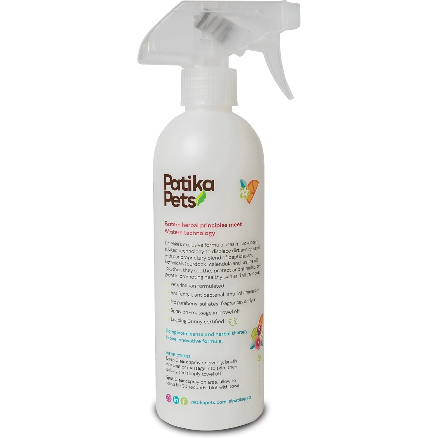 Patika Pets Smart Formula Botanical Skin & Coat Waterless Cleanser Dog Spray, 16.2-oz Bottle 2 Patika Pets Smart Formula Botanical Skin & Coat Waterless Cleanser Dog Spray, 16.2-oz Bottle - Image 2