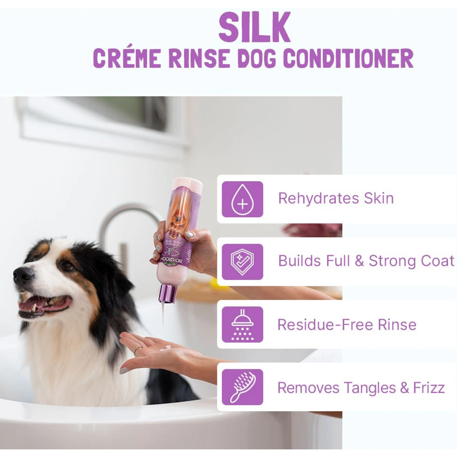 Bio-Groom Silk Chamomile Enriched Creme Rinse Dog Conditioner, 12-oz Bottle 3 Bio-Groom Silk Chamomile Enriched Creme Rinse Dog Conditioner, 12-oz Bottle - Image 3