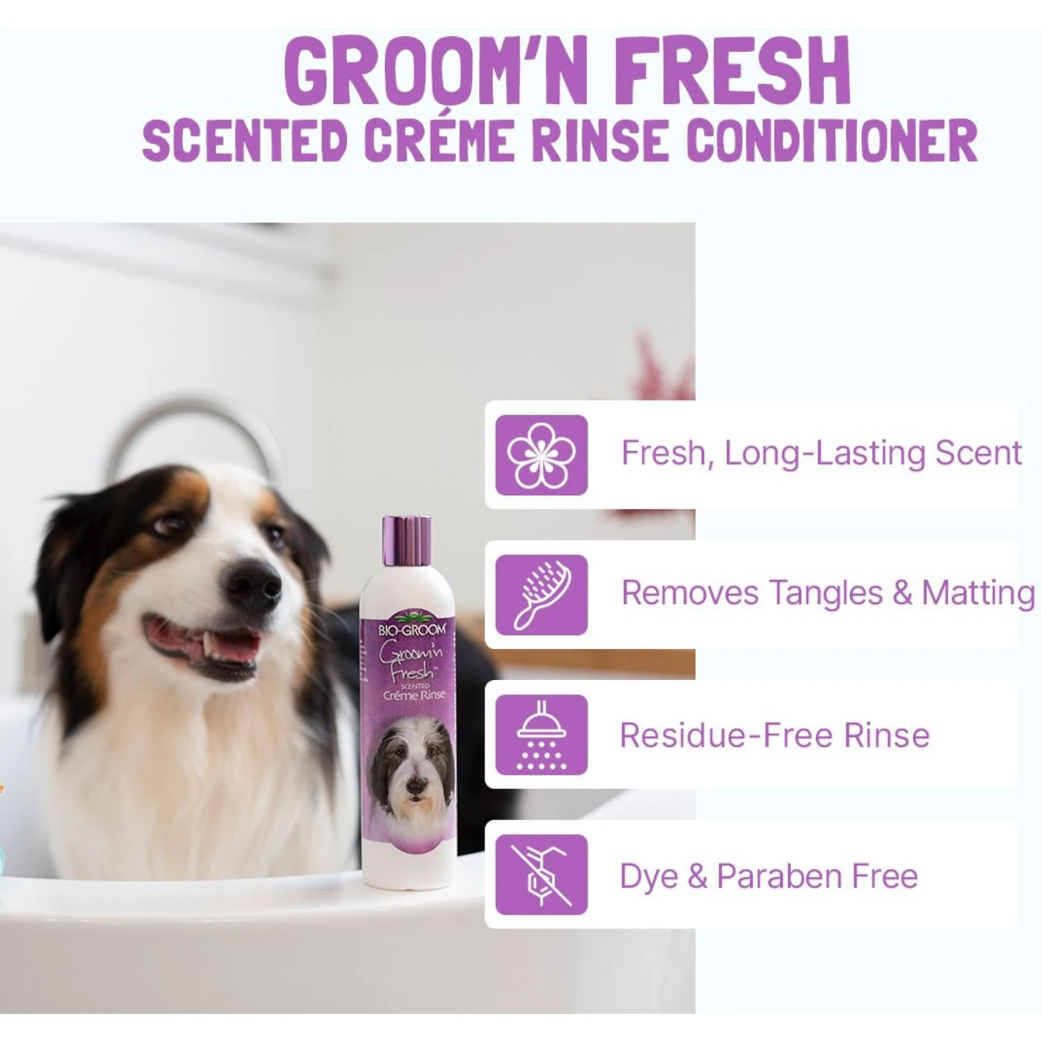 Bio-Groom Groom 'N Fresh Creme Rinse Dog Conditioner, 12-oz Bottle 3 Bio-Groom Groom 'N Fresh Creme Rinse Dog Conditioner, 12-oz Bottle - Image 3