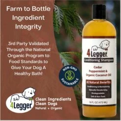 4-Legger Cedar Peppermint & Organic Coconut Oil Dog Conditioning Shampoo, 16-oz Bottle -Pet Wellness 198187 PT7. AC SS1800 V1696345482
