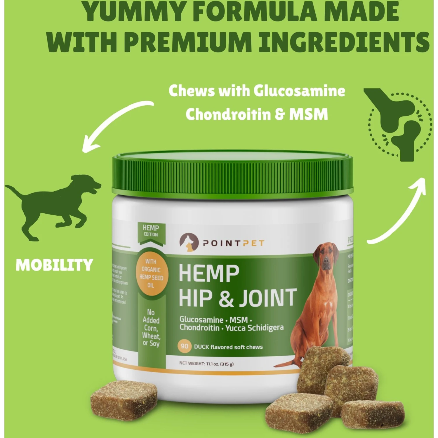 PointPet Hemp Hip & Joint Dog Supplement, 90 Count 5 PointPet Hemp Hip & Joint Dog Supplement, 90 Count - Image 5