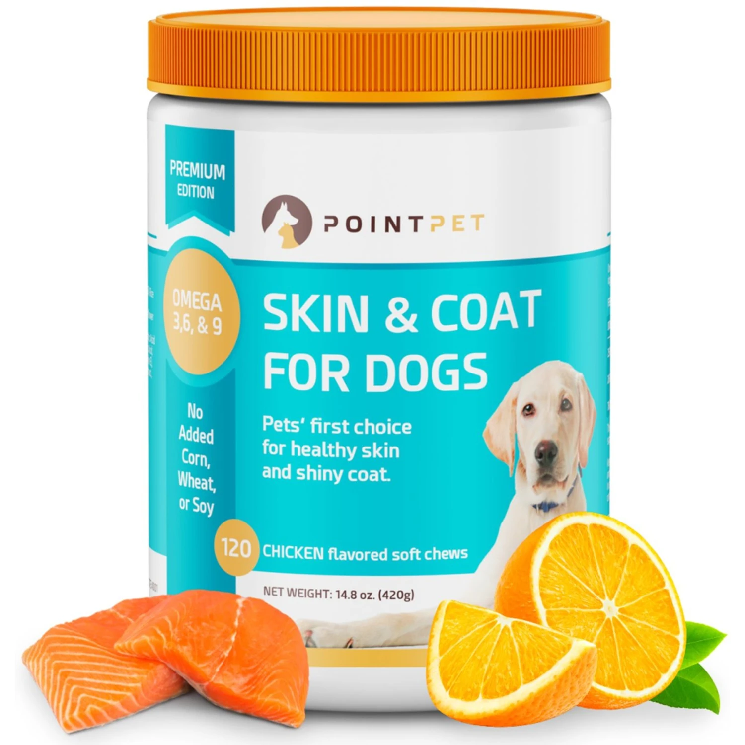 PointPet Omega 3, 6 & 9 Skin & Coat Dog Supplement, 120 Count 1 PointPet Omega 3, 6 & 9 Skin & Coat Dog Supplement, 120 Count