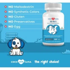 Coco And Luna 10-in-1 Bacon & Liver Flavored Chewable Tablet Multivitamin For Dogs, 120 Count 11 Coco And Luna 10-in-1 Bacon & Liver Flavored Chewable Tablet Multivitamin For Dogs, 120 Count -Pet Wellness 199329 PT4. AC SS1800 V1649469501