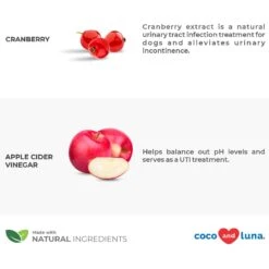 Coco And Luna Urinary Tract Cranberry, Bacon & Liver Flavor Dog Supplement, 120 Count -Pet Wellness 199333 PT3. AC SS1800 V1646951814