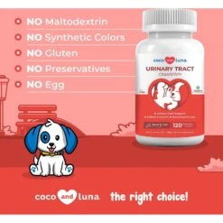 Coco And Luna Urinary Tract Cranberry, Bacon & Liver Flavor Dog Supplement, 120 Count -Pet Wellness 199333 PT4. AC SS1800 V1646952462