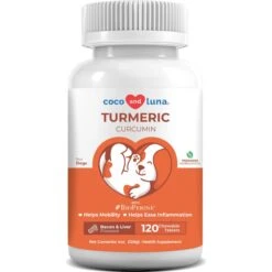 Coco And Luna Turmeric Curcumin Anti-Inflammatory Bacon & Liver Flavor Dog Supplement, 120 Count