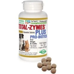 NWC Naturals Total-Zymes Plus Pro-Biotics Chewable Dog & Cat Supplement, 100 Count