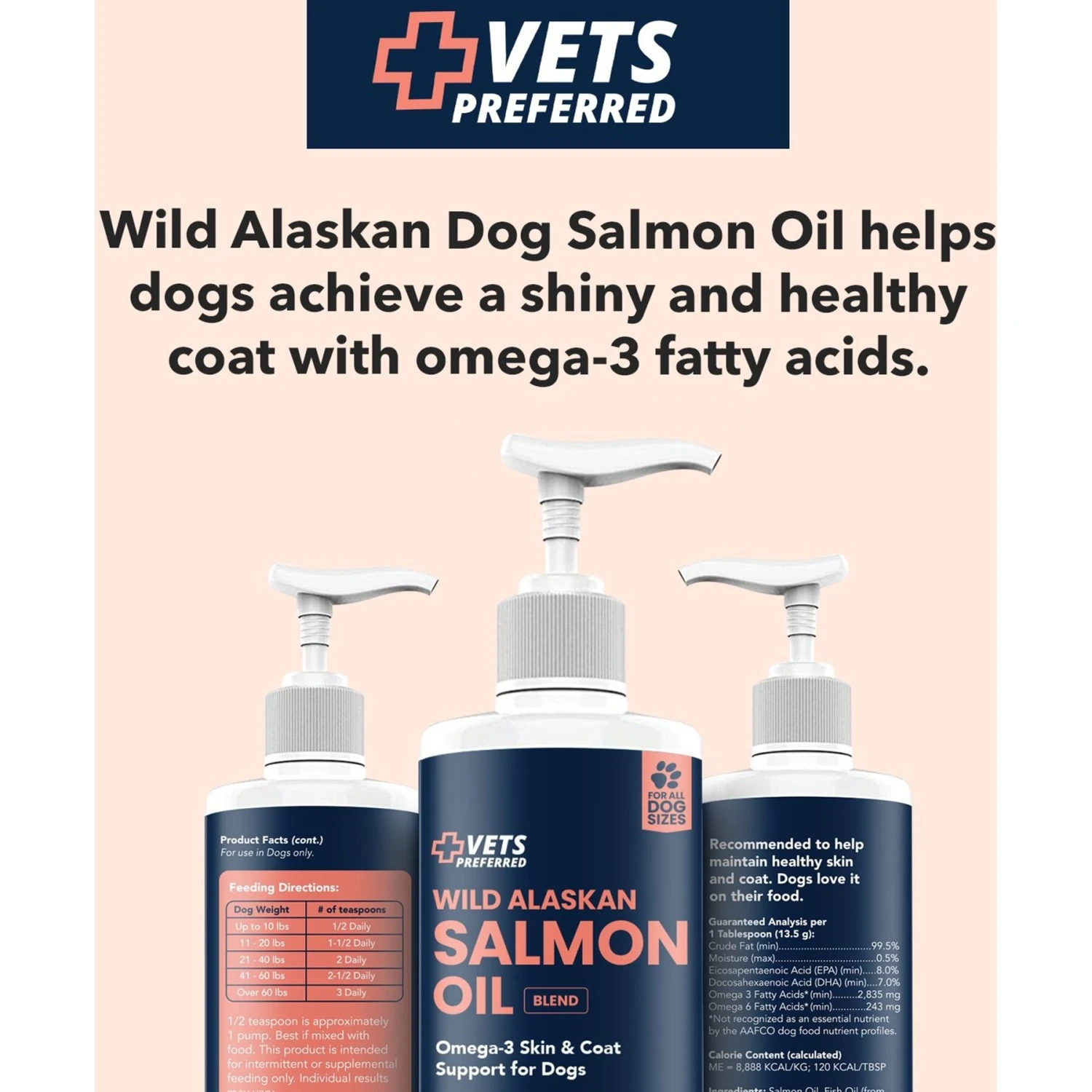 Vets Preferred Wild Alaskan Salmon Oil Dog Supplement, 15.5-oz Bottle 2 Vets Preferred Wild Alaskan Salmon Oil Dog Supplement, 15.5-oz Bottle - Image 2