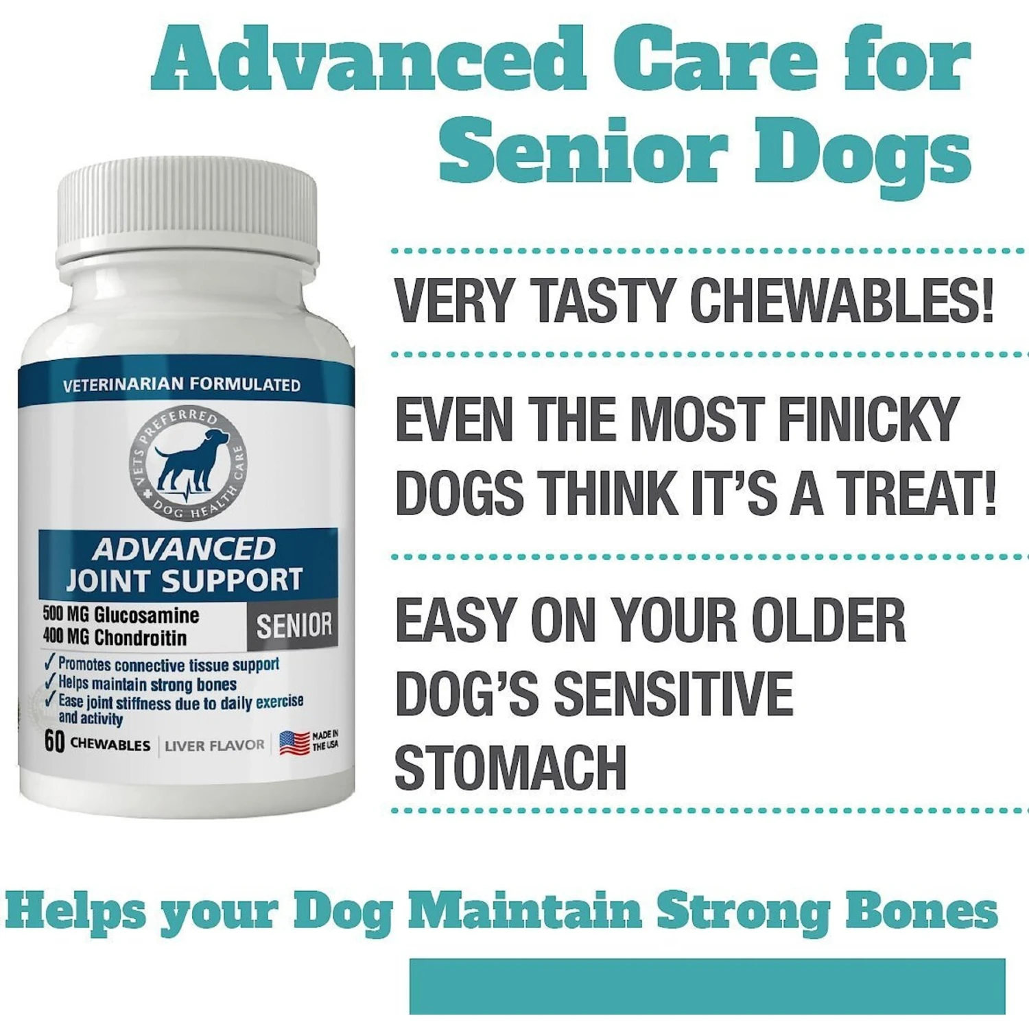 Vets Preferred Advanced Joint Support Senior Dog Supplement, 60 Count 4 Vets Preferred Advanced Joint Support Senior Dog Supplement, 60 Count - Image 4