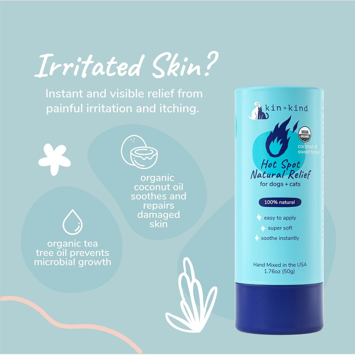 Kin+kind Nose & Paw Hot Spot Dog Relief Balm, 2.3-oz Tube 2 Kin+kind Nose & Paw Hot Spot Dog Relief Balm, 2.3-oz Tube - Image 2