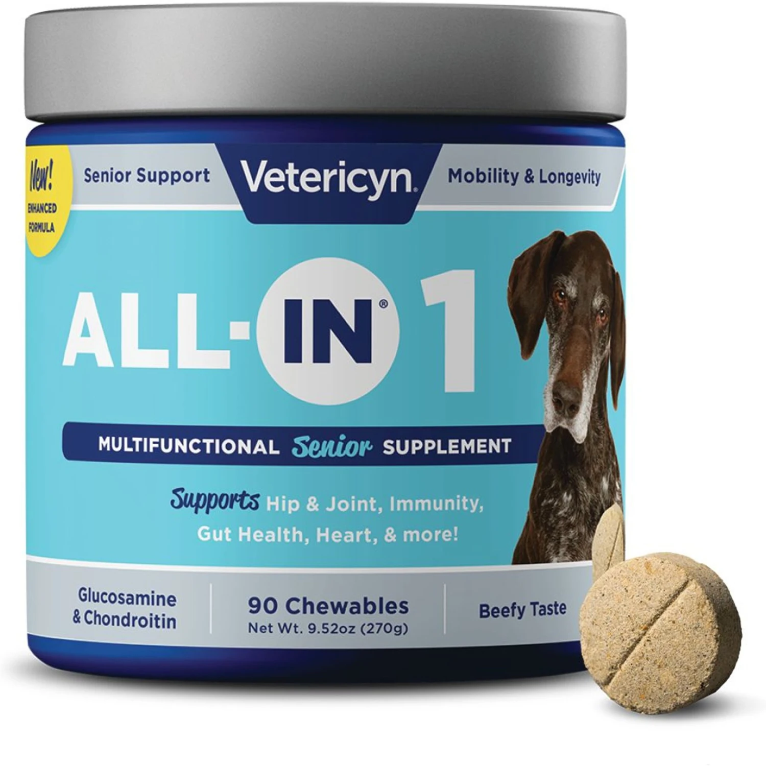 Vetericyn ALL-IN Life-Stage Senior Dog Supplement, 90 Count 1 Vetericyn ALL-IN Life-Stage Senior Dog Supplement, 90 Count