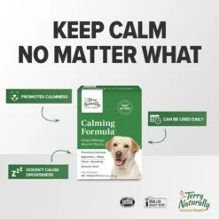 Terry Naturally Animal Health Calming Formula Dog Supplement, 45 Count -Pet Wellness 205083 PT4. AC SS1800 V1680103705