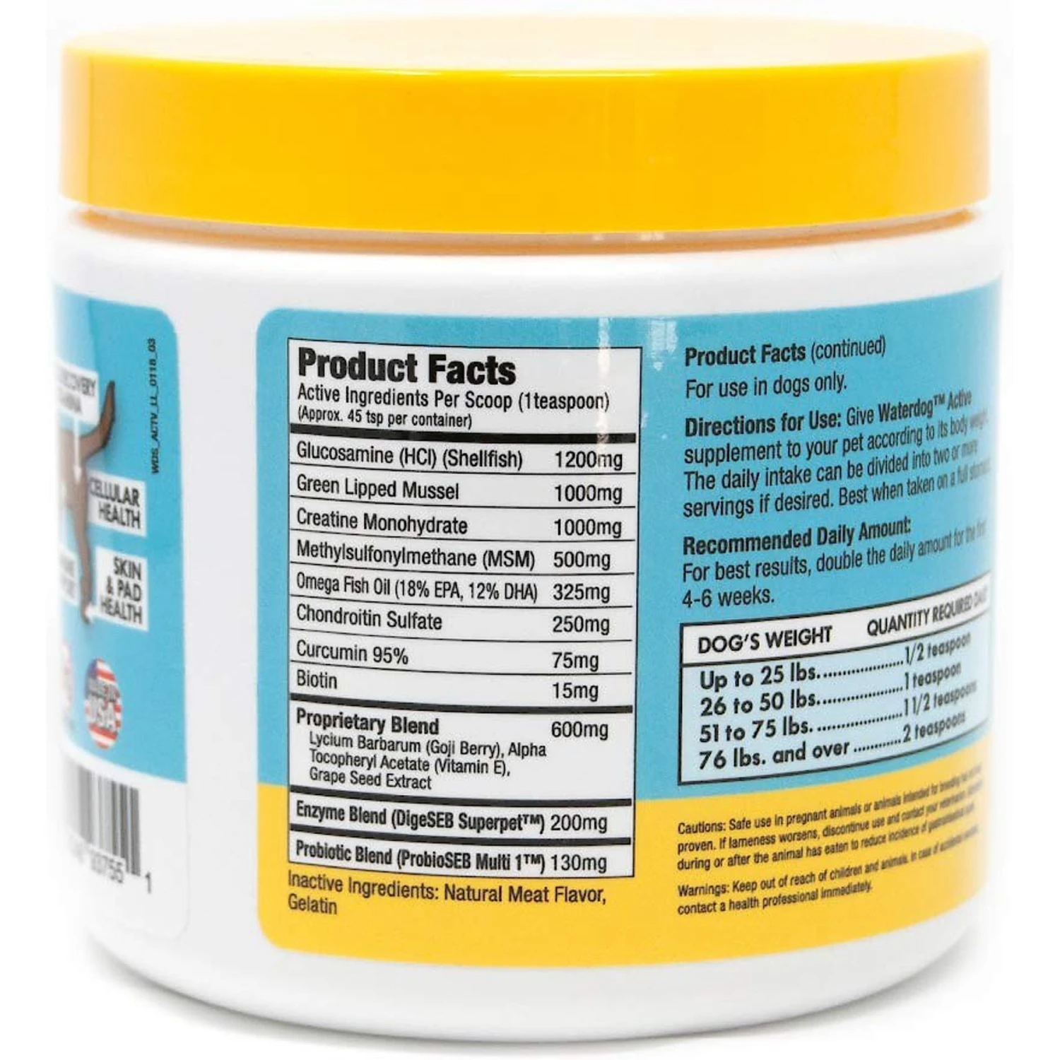 Waterdog Active Daily Dog Supplement, 7-oz Jar 2 Waterdog Active Daily Dog Supplement, 7-oz Jar - Image 2