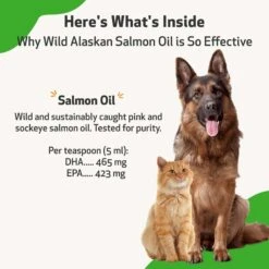 Pet Wellbeing Wild Alaskan Salmon Oil Liquid Supplement For Dogs -Pet Wellness 206262 PT4. AC SS1800 V1696281007