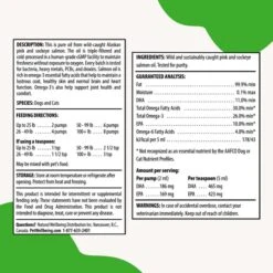 Pet Wellbeing Wild Alaskan Salmon Oil Liquid Supplement For Dogs -Pet Wellness 206262 PT5. AC SS1800 V1696280411