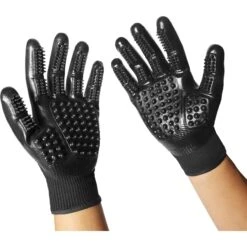 Frisco Dog & Cat Deshedding & Grooming Gloves, Black -Pet Wellness 206843 PT7. AC SS1800 V1680186390