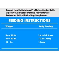 Animal Health Solutions ProThrive Senior Daily Digestive Aid Osteoarthritis Preventative Prebiotics & Probiotics Dog Supplement 5 Animal Health Solutions ProThrive Senior Daily Digestive Aid Osteoarthritis Preventative Prebiotics & Probiotics Dog Supplement -Pet Wellness 207339 PT5. AC SS1800 V1676041978