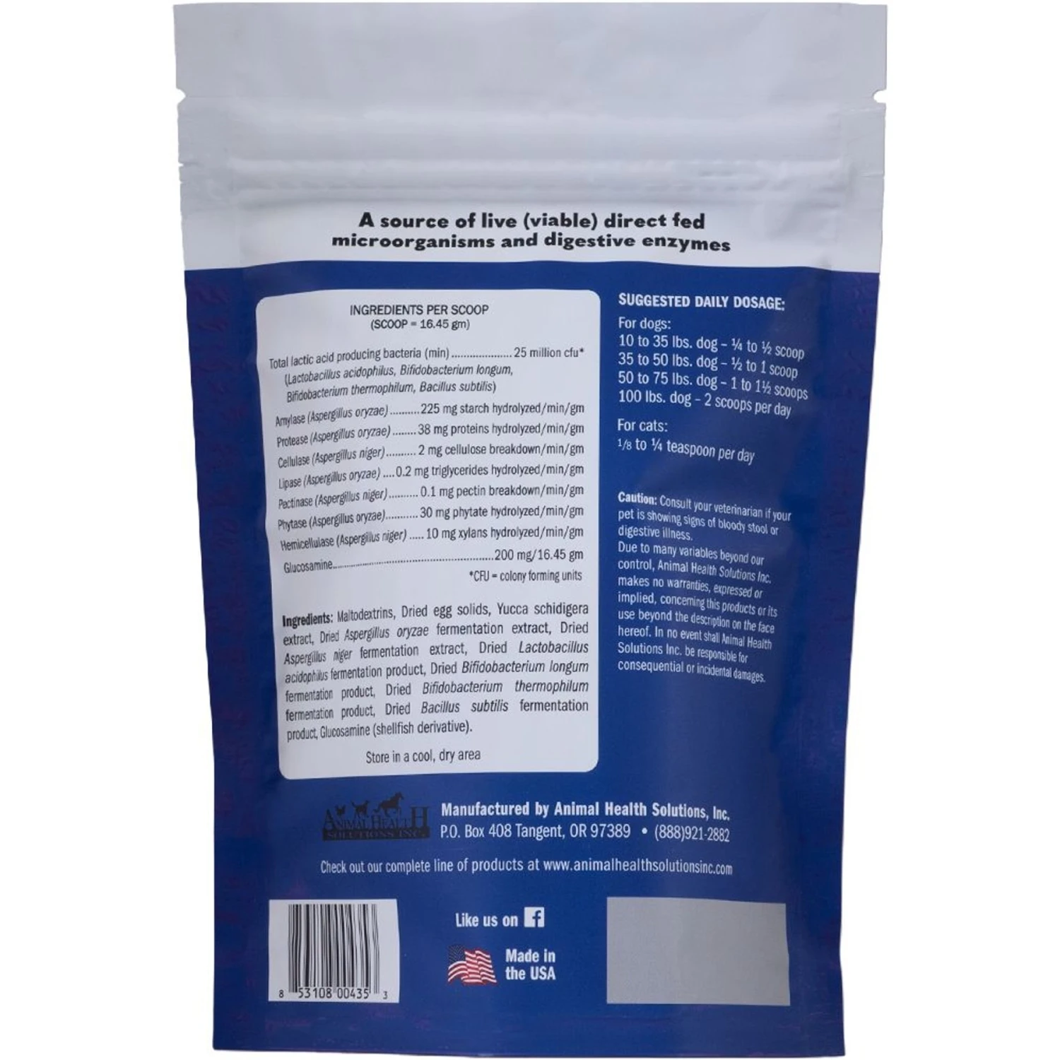 Animal Health Solutions Spunky Probiotics, Enzymes Yucca & Glucosamine Dog & Cat Supplement 2 Animal Health Solutions Spunky Probiotics, Enzymes Yucca & Glucosamine Dog & Cat Supplement - Image 2
