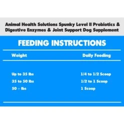 Animal Health Solutions Spunky Level II Probiotics & Digestive Enzymes & Joint Support Dog Supplement -Pet Wellness 207344 PT5. AC SS1800 V1676041927