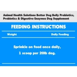 Animal Health Solutions Better Dog Belly Probiotics, Prebiotics & Digestive Enzymes Dog Supplement, 8-oz Bag 5 Animal Health Solutions Better Dog Belly Probiotics, Prebiotics & Digestive Enzymes Dog Supplement, 8-oz Bag -Pet Wellness 207349 PT5. AC SS1800 V1676041929
