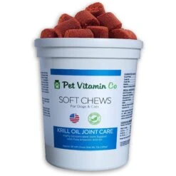 Pet Vitamin Co Krill Oil Joint Care Soft Chews Dog & Cat Supplement, 60 Count