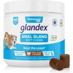 Vetnique Labs Glandex Anal Gland & Probiotic Pork Flavored Pumpkin Fiber & Digestive Boot The Scoot Soft Chew Dog Supplement