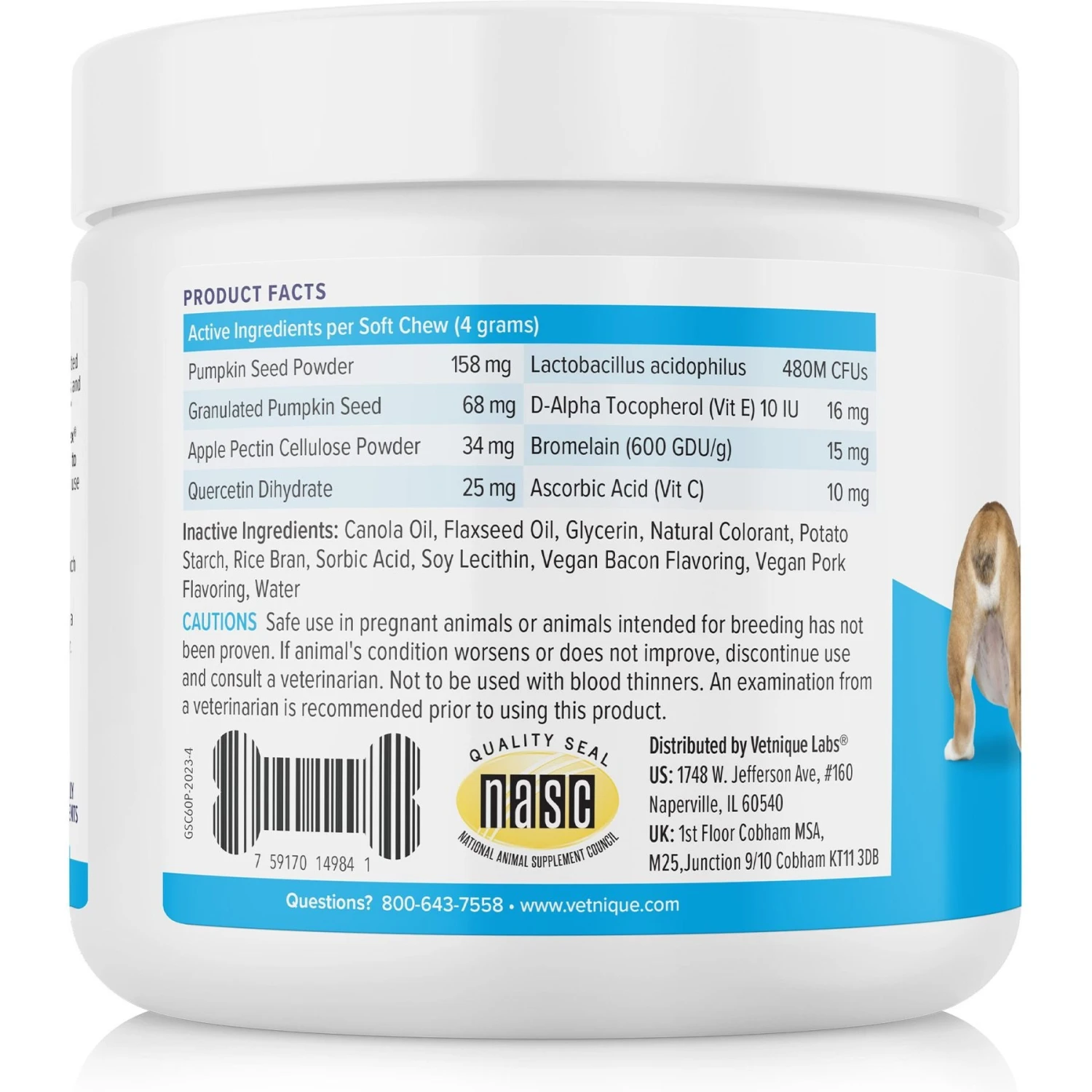 Vetnique Labs Glandex Anal Gland & Probiotic Pork Flavored Pumpkin Fiber & Digestive Boot The Scoot Soft Chew Dog Supplement 2 Vetnique Labs Glandex Anal Gland & Probiotic Pork Flavored Pumpkin Fiber & Digestive Boot The Scoot Soft Chew Dog Supplement - Image 2