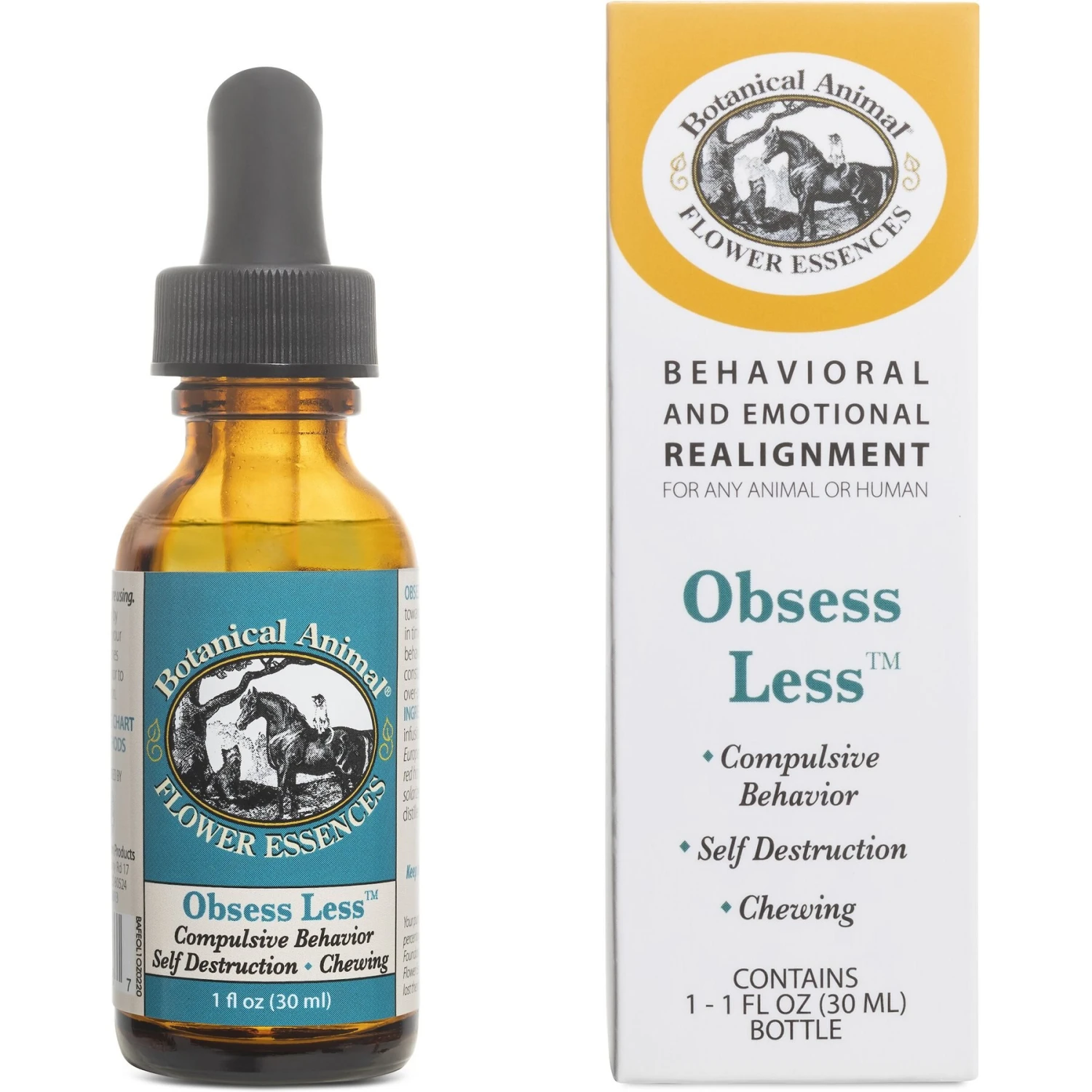 Botanical Animal Flower Essences Obsess Less Calming Pet Supplement, 1-oz Bottle 1 Botanical Animal Flower Essences Obsess Less Calming Pet Supplement, 1-oz Bottle