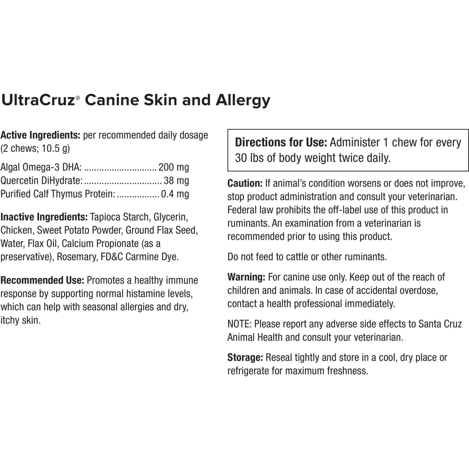 UltraCruz Skin & Allergy Dog Supplement 4 UltraCruz Skin & Allergy Dog Supplement - Image 4