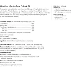 UltraCruz Pure Pollock Oil Dog Supplement 6 UltraCruz Pure Pollock Oil Dog Supplement -Pet Wellness 210481 PT2. AC SS1800 V1666812661