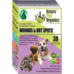 Natura Petz Organics Wound & Hot Spot Starter Pack Dog Supplement, 30 Count
