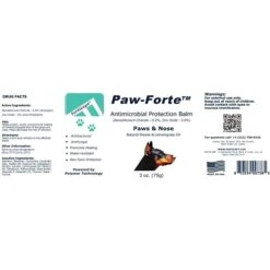 Forticept Paw-Forte Antimicrobial Paw & Nose Dog & Cat Protection Balm, 3-oz Tin -Pet Wellness 214547 PT5. AC SS1800 V1678722678