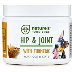 Nature's Pure Edge Hip & Joint & Tumeric Dog & Cat Supplement, 6-oz Jar