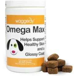 Waggedy Omega Max Joint & Skin Health Chews Supplement For Dogs, 60 Count -Pet Wellness 215836 PT4. AC SS1800 V1588194378